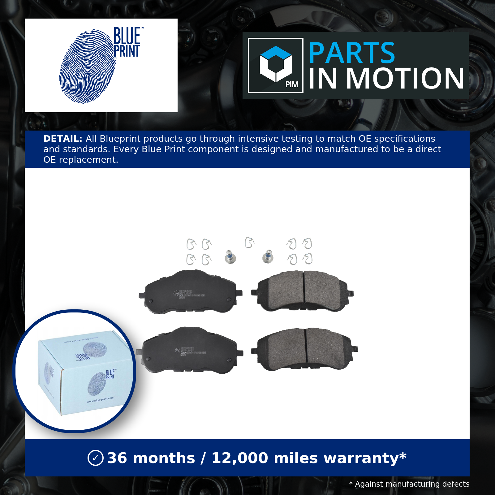 ✅Fits BLUE PRINT HAMULCE ADP154253 BRAKE PADS PEUGEOT ⭐UK Seller⭐ - Image 3