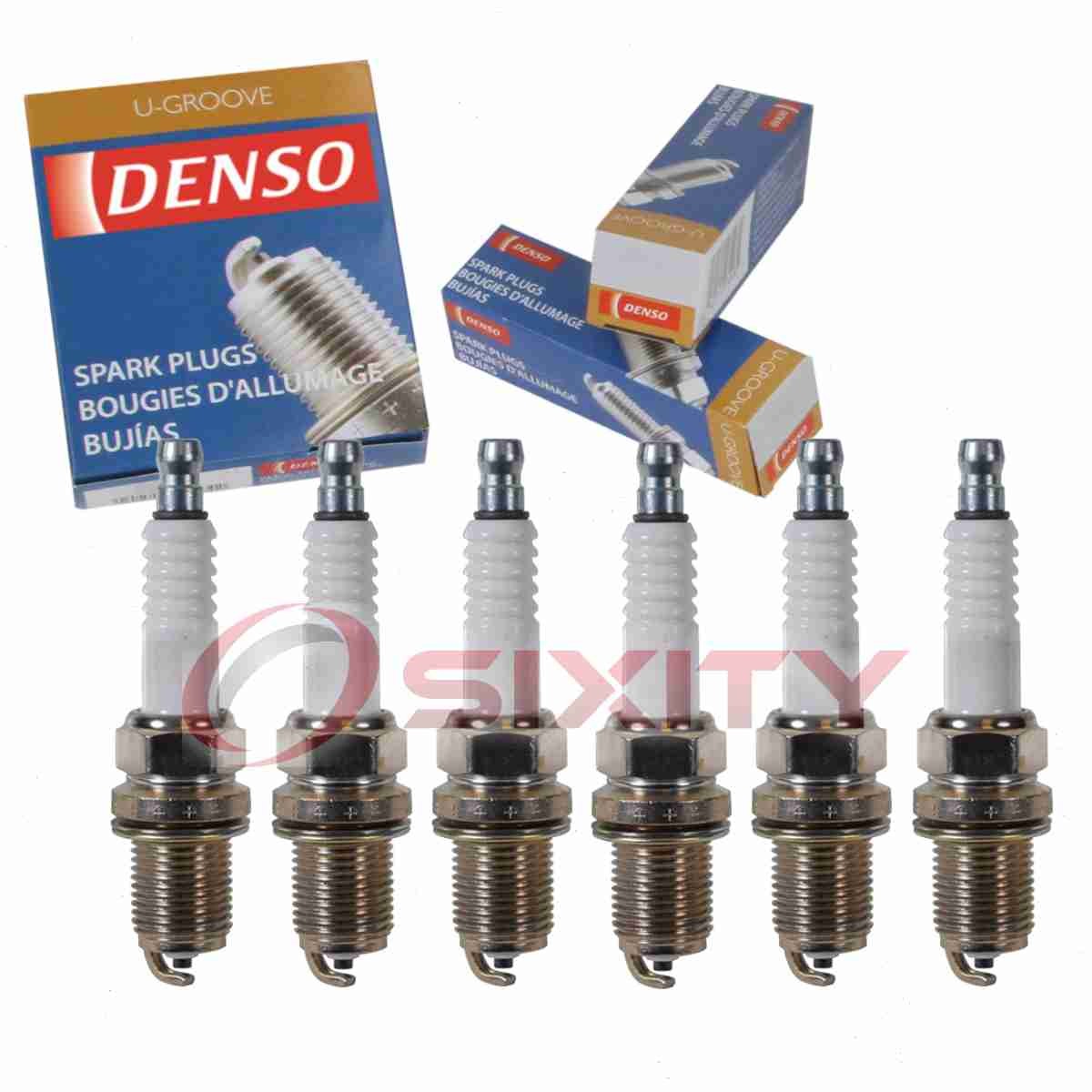 6 pc DENSO 3008 Standard U-Groove Spark Plugs for Q20PR-U11 F221-18-110 qx