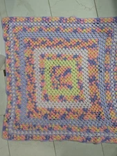 Crochet Lap Or Baby Blanket, Throw, Small, 34x34" 