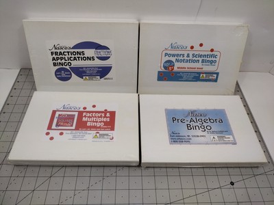 Nasco's Educational Bingo Mathematics Middle School Lot of 4 Sealed