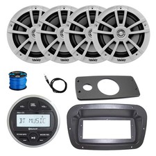 JBL Marine Radio, Spa Bezel, Adapter, Antenna, 4x 6.5" 225W White Speaker, Wire