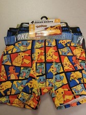 Boys Athletic Boxer Briefs 4 Pack Large 10-12 Pokemon pikachu New