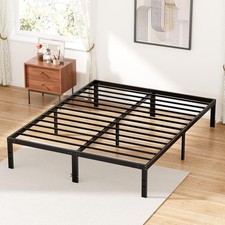 Queen Size Bed Frame - Metal Platform Bed Frames Mattress Foundation with Ste...