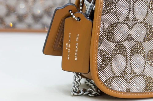 Coach Swinger 20 Crystal Signature Jacquard Shoulder Handbag - Burnished Amber