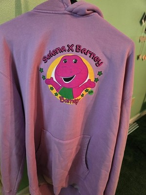 Barney x Selena Purple Girls XL Pullover Hoodie Fleece Graphic Print Pockets