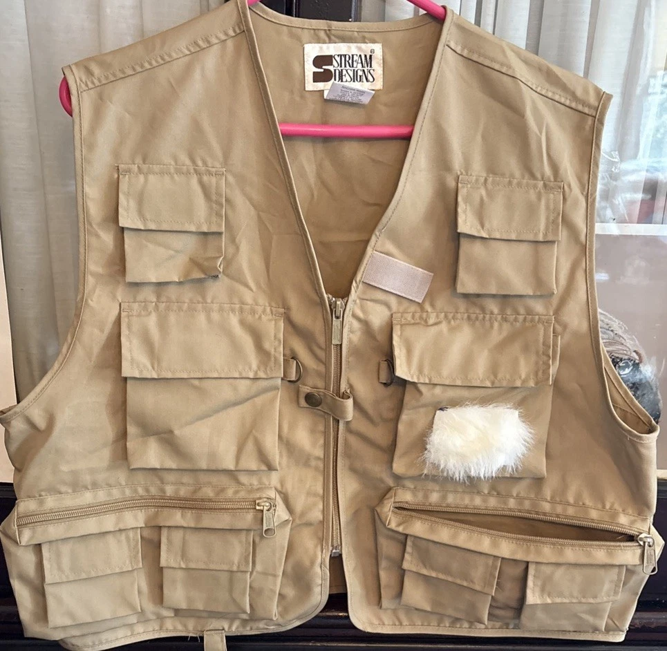Vintage New No Tags Stream Designs Classic Pocket Fishing Vest Size Med