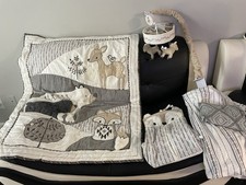 Woodland Animals Crib Bedding Set Quilt Blanket Mobile Gray White