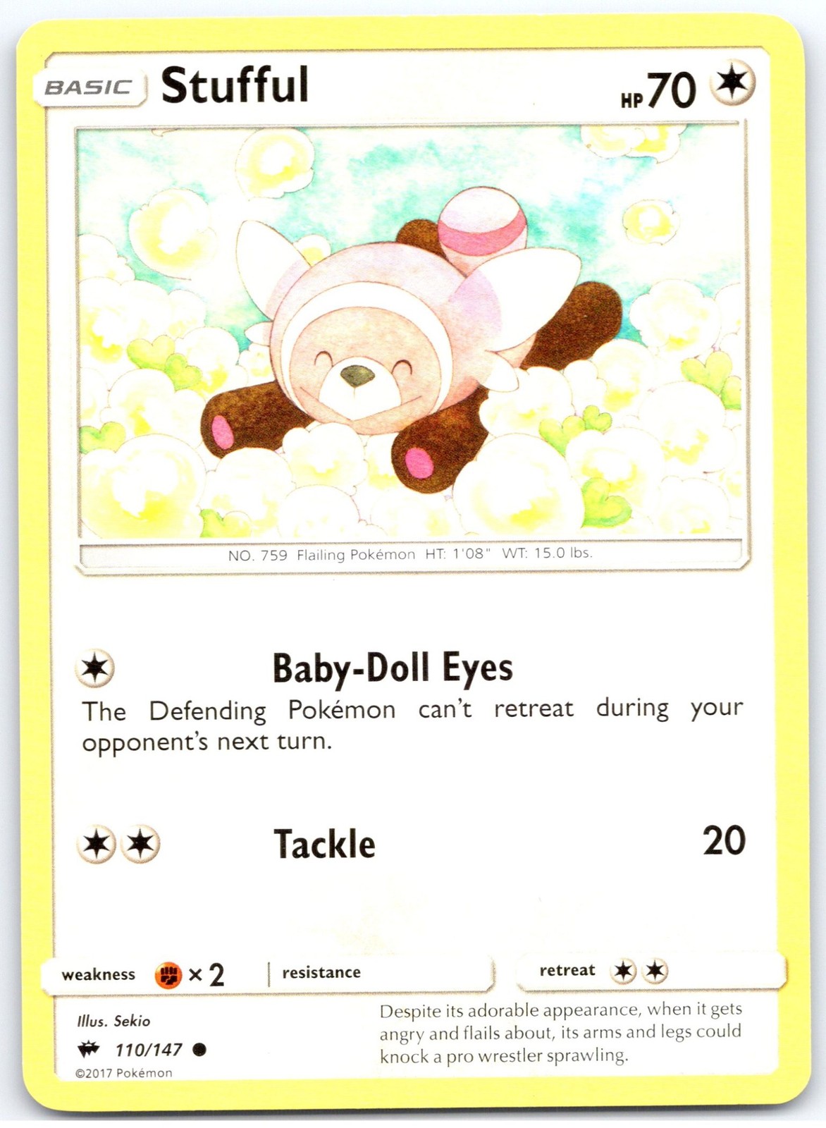 Pokemon Stufful 110/147 - SM03 Common NM EN