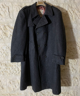 Vintage London Fog woollen wool charcoal double breasted over coat 48R 48L XL