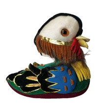 Duck Plush Emperor Vintage Small Stuffed Animal Toy Glass Eyes Retro Little