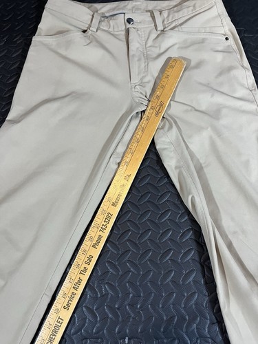 Lululemon ABC Pant Slim Mens 32 Khaki Warpstream Stretch Casual LM5972S flaw - Picture 5 of 11