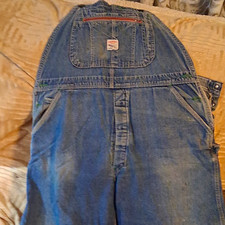Vintage Original Roundhouse Denim Bib Overalls Blue Cotton W40 L30 MPN 1496