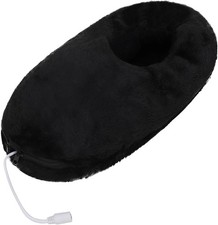 Electric Heated Thick Padded Plush Slippers, Men Women Winter USB Rechargeable H
