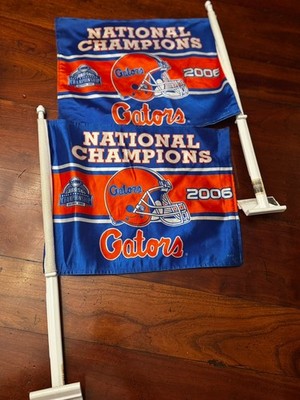 Set of 2 Florida Gators National Champions 2006 Car Flags
