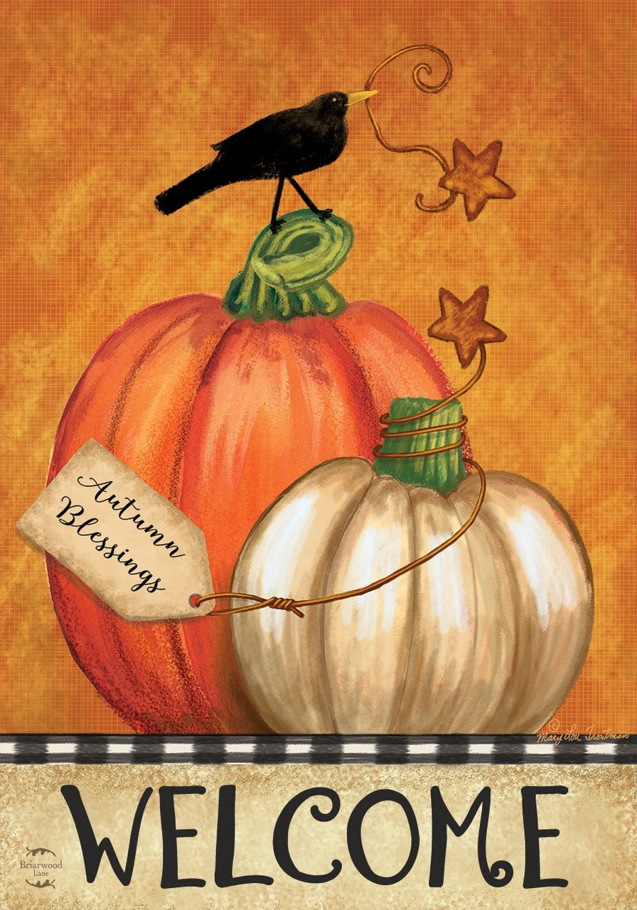 Briarwood Lane Rustic Pumpkins Fall Garden Flag