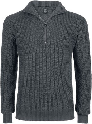 Brandit Strickpullover Herren Marine Troyer anthrazit Basics