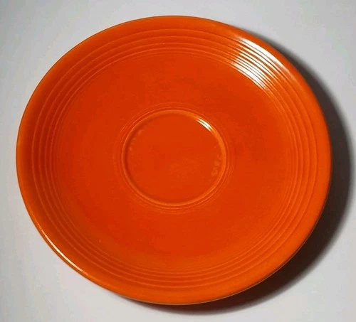 1936 Vintage RED ORANGE FIESTA PLATE RADIOACTIVE RED ORANGE GLAZE PLATE SAUCER