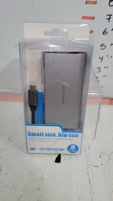DEPZOL USB C Hub Type C Adapter 8-in-1 Dock to HDMI 4K Gig Ethernet RJ45 DP801