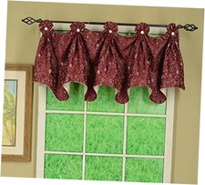Madison Reversible Button Valance 20" L 48"W x 20"L Pack of 1 Burgundy