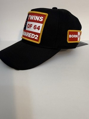 DSQUARED2 Black Baseball Cap with Red, White & Yellow Patch