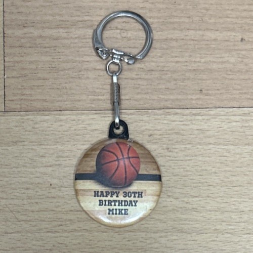 “Happy 30th Birthday Mike” Basketball Sport Keychain (Custom Personalized Used)