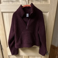 All in Motion Women's Fleece 1/4 Zip Pullover Sweatshirt Burgundy Size M