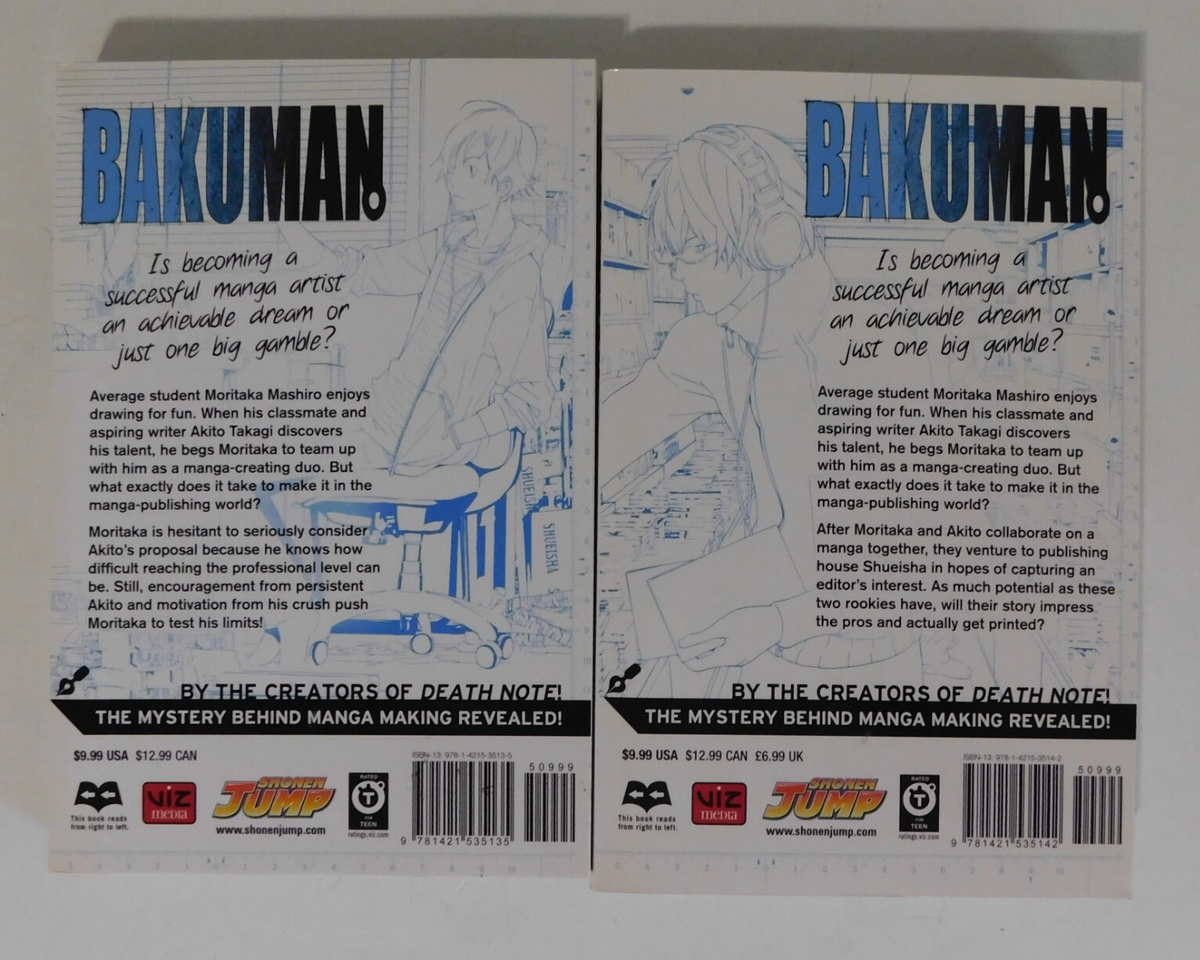 Bakuman Manga Vol 1 & 2 Tsugumi Ohba Takeshi Obata English Shonen
