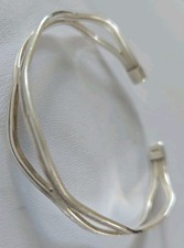 Sterling Silver Open Diamond Shaped Cuff Bangle