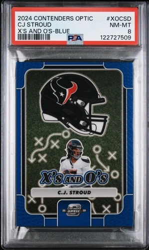 2024 CONTENDERS OPTIC X'S & O'S BLUE #XOCSD CJ STROUD 53/99 PSA 8