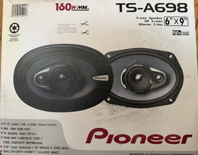 New-vintage Pioneer TS-A698 TS-A698 6x9in 3-Way Car Speakers 40W RMS 160W