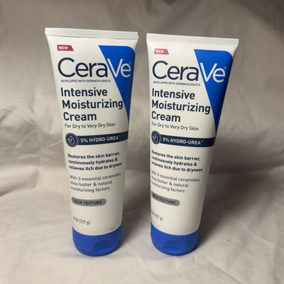 CeraVe Intensive Moisturizing Cream 5% Urea Fragrance-Free 2 x 8 oz