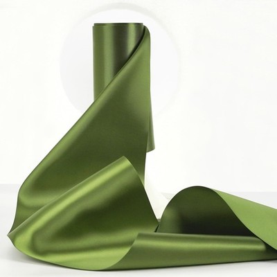 6 Inch Extra Wide Moss Green Satin Ribbon DoubleFaced Thick 10 Yards Craft