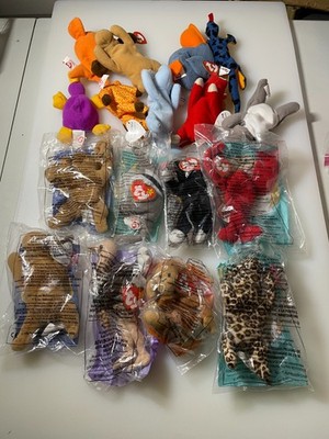 McDonald's TY Teenie Beanie Babies Mixed Lot of 17 Plush Toys Sealed & Loose Hap