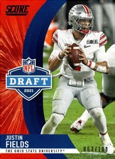 2021 SCORE NFL DRAFT SHOWCASE BLUE PARALLEL #D2 JUSTIN FIELDS RC 063/100