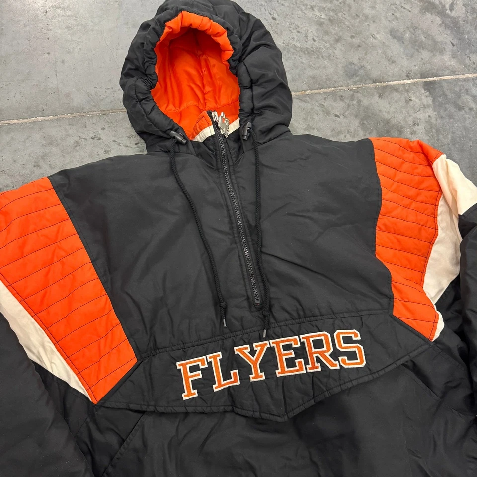 Chaqueta Pullover Anorak Vintage Starter Philadelphia Flyers Naranja Negra XL NHL Foto 2 de 4