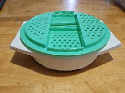 Vintage Tupperware Jadeite Green Cheese Grater W/ Almond Bowl 2 Pc Set - No Lid