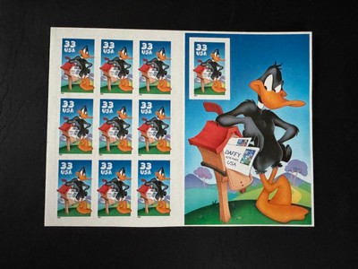 Scott #3306 Daffy Duck Pane of 10 33¢ Stamps (1999)