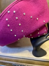Women’s Hot Pink Wool Hat •Vintage• Bolan Hat Co Made In USA Ann Dillon