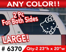2pc Combo L R Hello Kitty Peek-a-boo Large Decal Sticker 23h X 20w 2pc Combo L R Hello Kitty Peek-a-boo Large Decal Sticker 23h X 20w