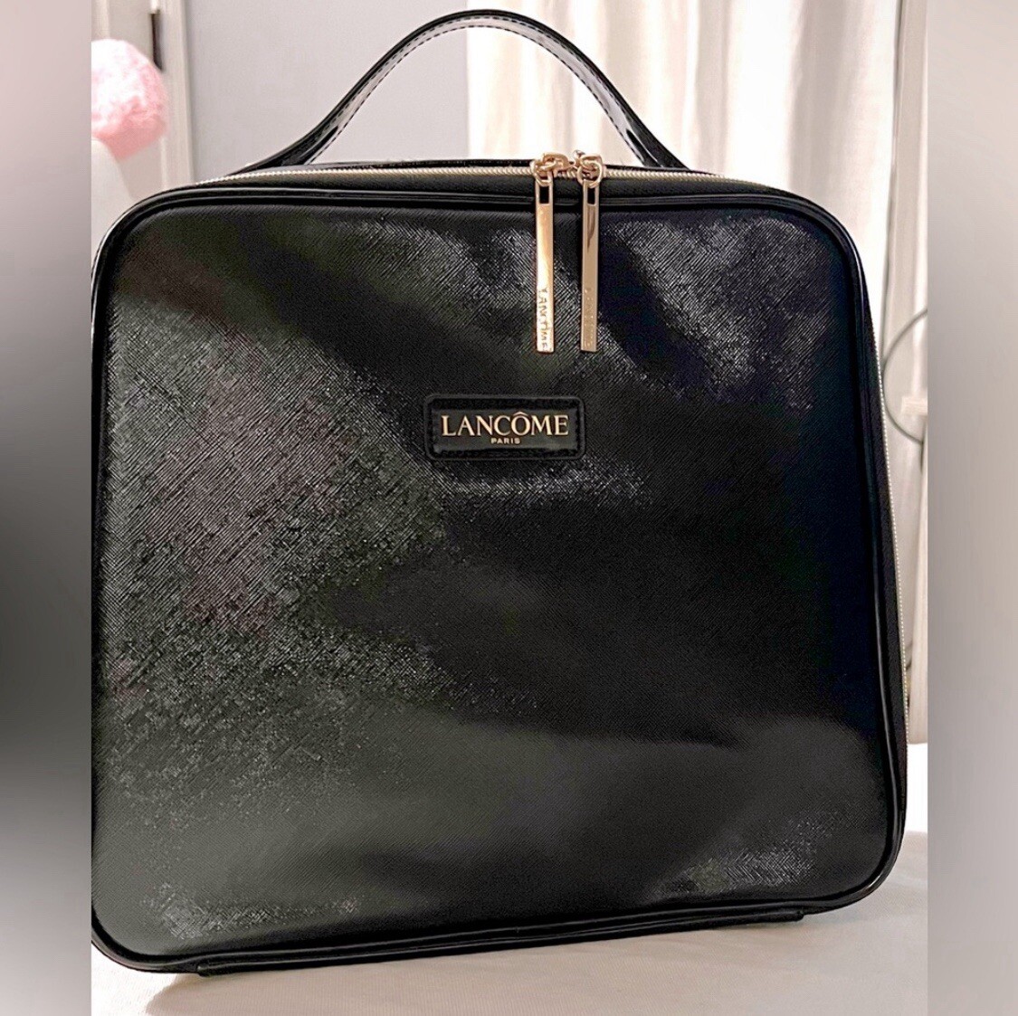 Lancôme Travel Cosmetic Bag Small Black Carry On Bag Personal Care Bag