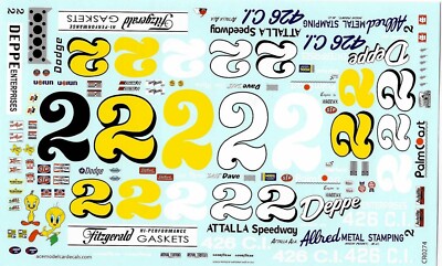 Ace #2 Deppe Enterprises 1974 Dave Marcis 1/25 waterslide Decal Nascar