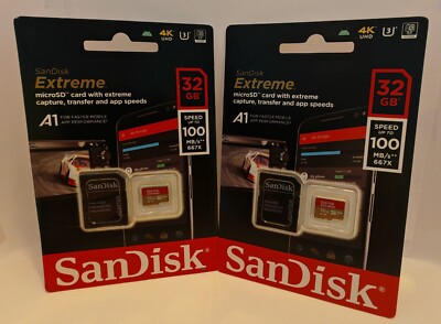 1x SanDisk Extreme microSDHC 32 GB Kit, UHS-I U3, A1, Class 10 OVP