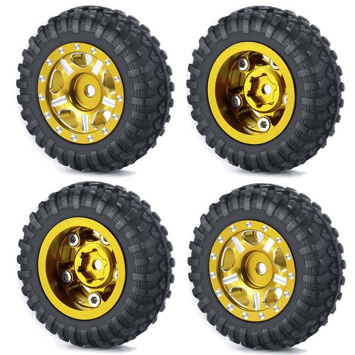 Llantas de rueda + neumático de goma + adaptador de latón para Kyosho Miniz 4x4 Wrangler rubicon 1/24 - Imagen 50 de 92