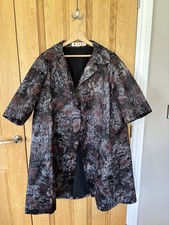 Marni Black Copper Coat Jacket Large Opera Evening Ruffle Midi Lined Smart