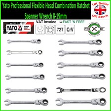 Yato Professional Flexible Head Combination Ratchet Spanner Wrench 8-19mm