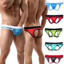 Men's Thong G-string Mesh Breathable Underwear Jockstrap Gay Backless Panties
