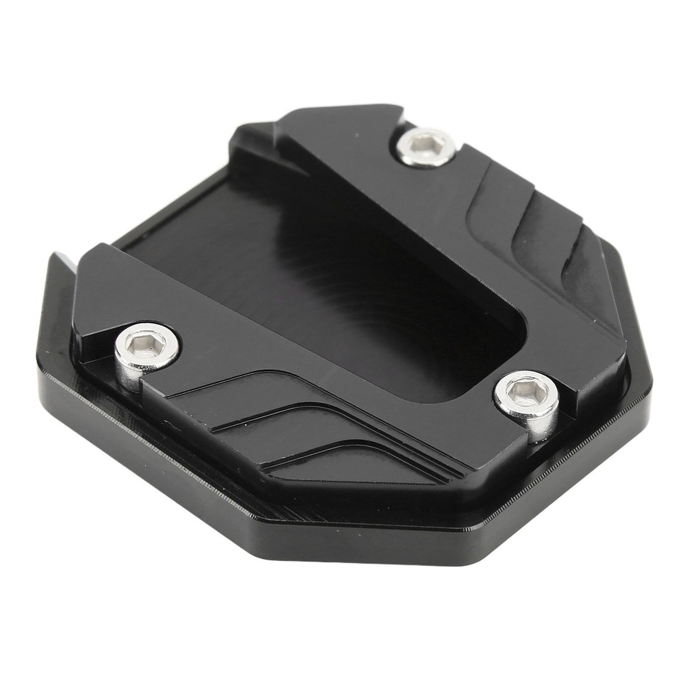 New Black Motorcycle Side Stand Plate Pad High Kickstand Pad Plate