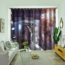 Astronauts who see the wider world Printing 3D Blockout Curtains Fabric Window