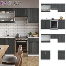 Cucina modulare blocco cucina americana Fame-Line 200cm cottage grigio Vicco