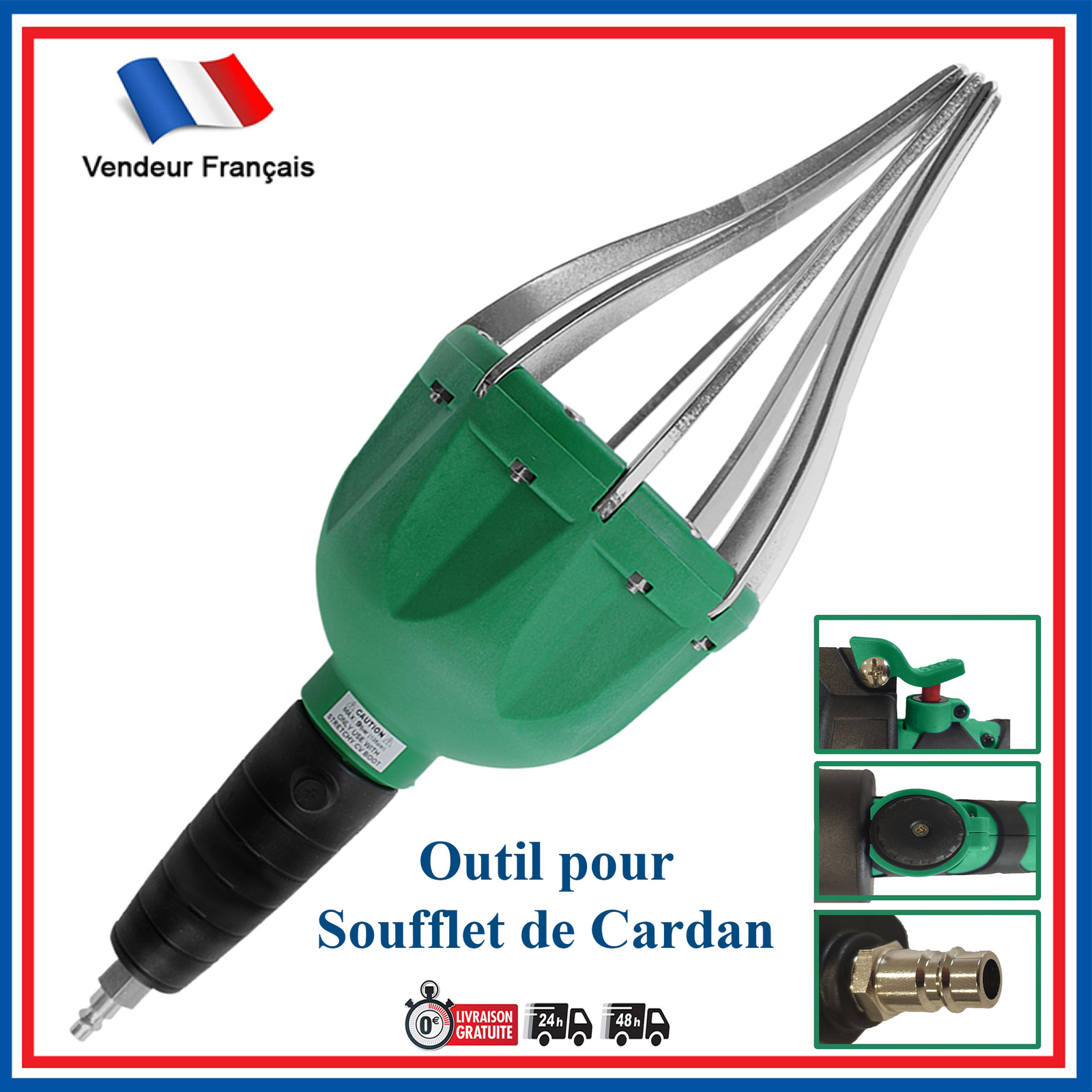 Expandeur pneumatique de soufflet de cardan universel en acier forgé noir